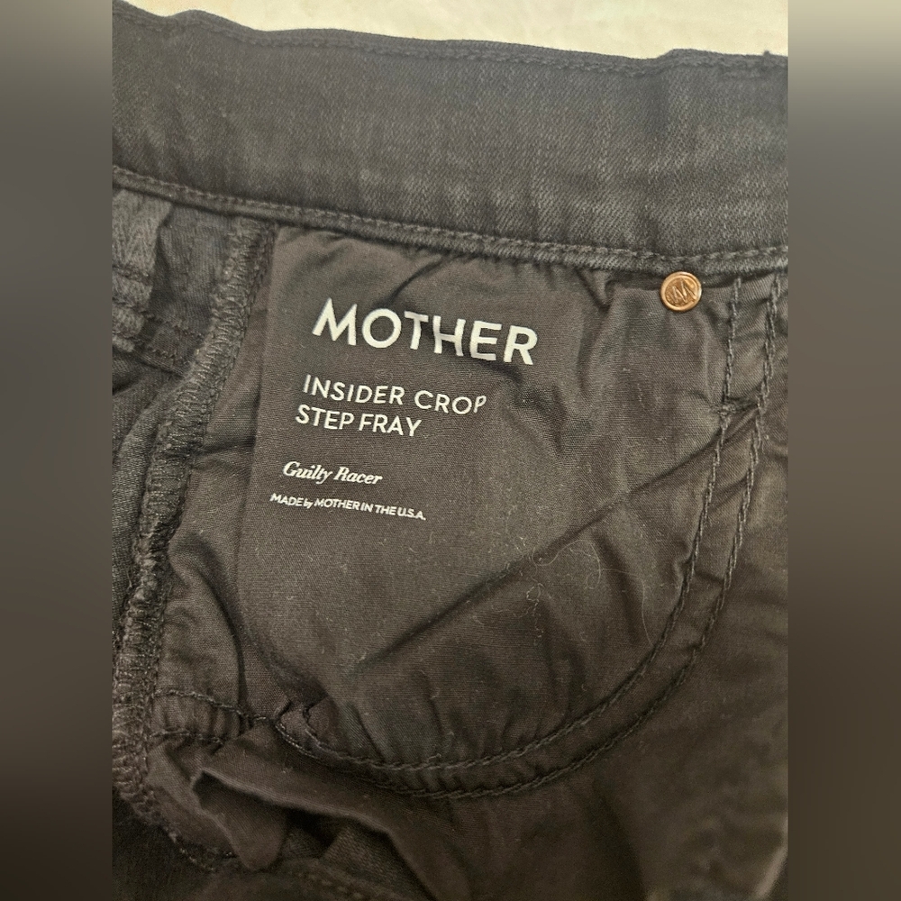 Mother Insider Striped Crop Step-Hem Fray Jeans In Guilty Racer Size 28 - Picture 6 of 16